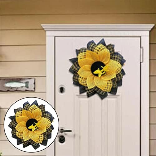 Sdfgh 14 Portão artificial da porta frontal Flor de abelha Flor da porta da frente externa da parte da frente da parte frontal