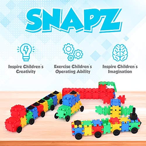 Snapz Building Bricks 400 PCs Conectando brinquedo - Conjunto de blocos coloridos duráveis ​​forte W Storage, interligando blocos