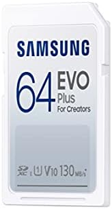 Samsung Evo Plus Tamanho completo de 64 GB Card SDXC 130MB/S Full HD & 4K UHD, UHS-I, U1, V10