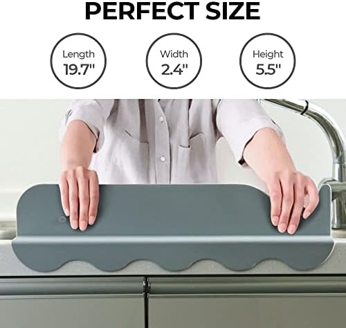 Protetor de respingo de água longa para respingo de água de água de silicone premium para pia de cozinha e banheiro,