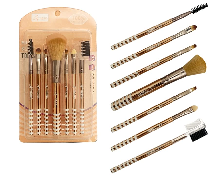 Brilhos de maquiagem 7 PCS Kit de maquiagem, escova de escova de base