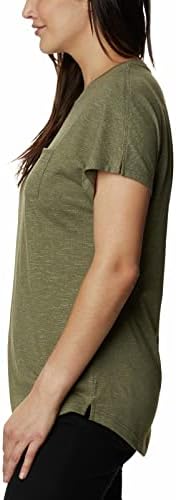 Columbia feminina Cades Cape Tee Camisa, umidade Wicking, Streching Comfort, Green de Pedra, X-Small