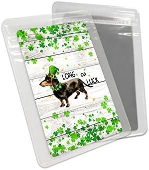 Ocomster fofo dachshund decoração verde espelho compacto espelho de 2 pacote espelho de cartão, trevos enchendo