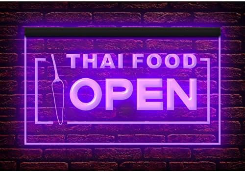 110228 comida tailandesa aberta Thailand Restaurant Cafe Exibir sinal de néon leve LED