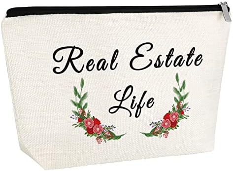 Gift de corretor de imóveis para mulheres Bolsa de maquiagem Real Estate Agente Gifts Cosmetic Bag Realtors Feminino Agradeço