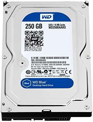 WD Blue 250 GB todos os dias do disco rígido da área de trabalho: 3,5 polegadas, SATA 6 GB/s, 7200 rpm, cache de 16 MB