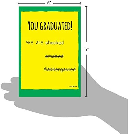 Nobleworks - 1 Cartão engraçado de graduação - Parabéns por pós -graduação, papelaria notecard para a escola, faculdade
