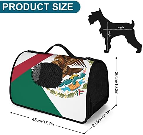Filhote de estimação de pet de pet de pegadinha da bandeira mexicana americana, bolsa de transporte de bolsa para