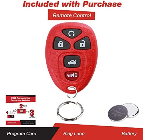 Keylessoption ingressless de controle remoto care de chave fob substituta para 15912860 -red