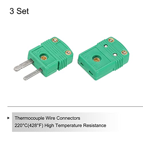 Meccanixity K Tipo de termopar conectores de fios do fêmea Adaptador feminino Adaptador de alta temperatura 220 ° C