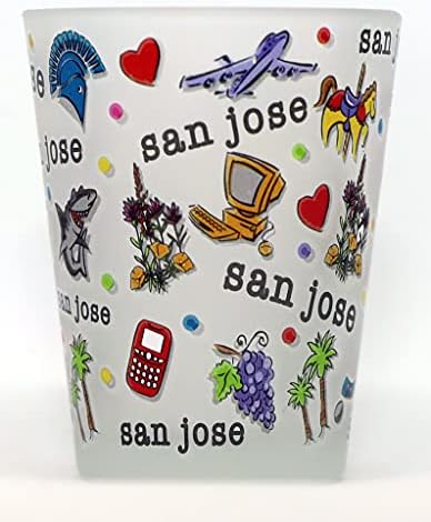 San Jose California Expressions Frosted Shot Glass