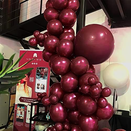 Kozee Burgundy Balões diferentes tamanhos 105 pacote 18+10+5 polegadas Kit de guirlanda marrom de balão para decorações de