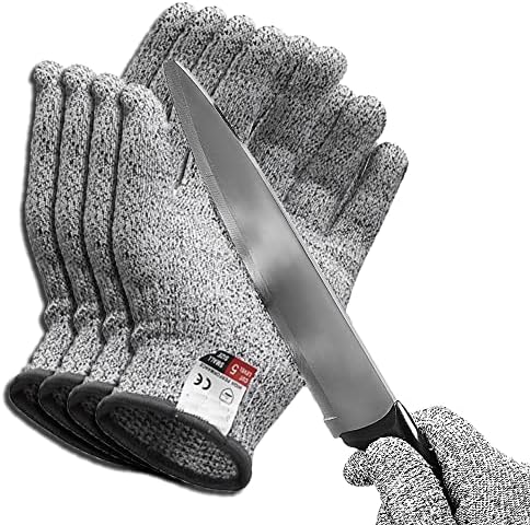 Cawanfly 2 pares cortam luvas resistentes a nível alimentar Nível 5 Proteção Kevlar Cutting Glove para a ostras arrasador,