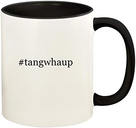 Presentes de Knick Knack #Tangwhaup - 11oz Hashtag Ceramic Colored Handle and Inside Coffee Cup Cup, preto