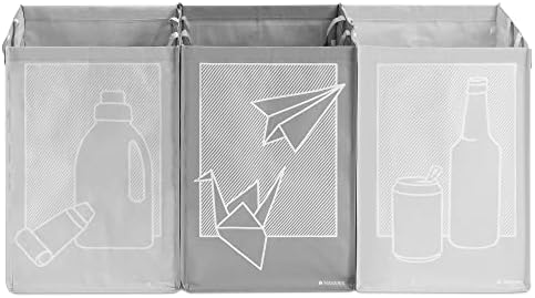 Conjunto de bolsas de reciclagem Navaris - sacos de reciclagem reutilizáveis ​​para separar papel, plástico, vidro - caixa de classificação
