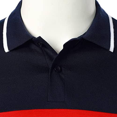XXBR Camisas de pólo de verão para homens, 2022 Novos masculinos de manga curta Menção de golfe tira de retalhos de tênis Slim