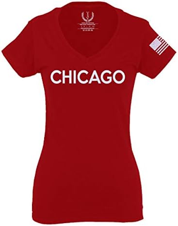 City of Chicago Classic Design Illinois for Women V Camiseta de pescoço