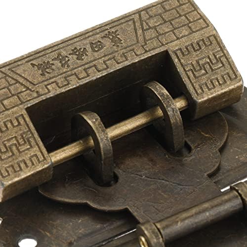 XIULAIQ 2PC/Set Padlock de trava + trava de trava de bronze antigo chinês chinês buckle buckle gabinet gabinete vintage
