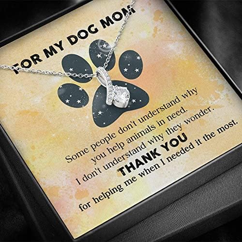 Jóias de cartão de mensagem, colar artesanal - para o colar da minha mãe de cachorro - obrigado por me ajudar