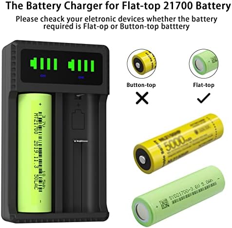 18650 carregador de bateria, carregador de bateria SMART 21700 com tela LED para 14500 16340 18350 18650 18490 17500 17670 22650 26650 Bateria recarregável