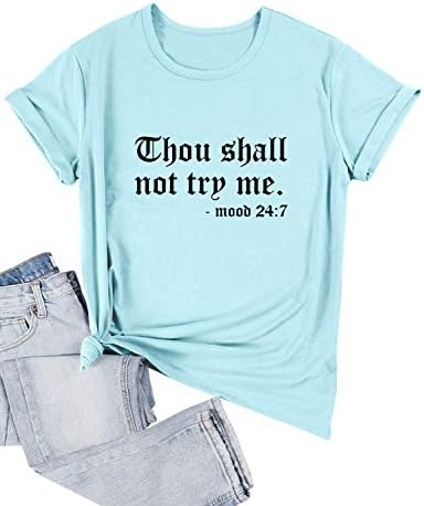 Sleity mulheres não devem me experimentar letras imprimir camiseta engraçada tee gráfica tops casuais