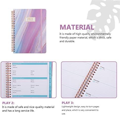 N/A 1PC Portable 2022 Calendar Book Planning Notebook para estudantes e professores