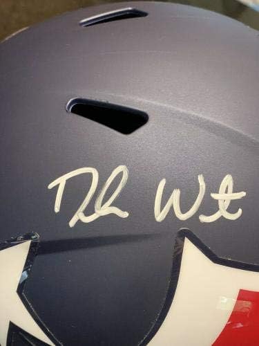 DeShaun Watson assinou o Houston Texans em tamanho real réplica amp speed capacete radtke - capacetes NFL autografados