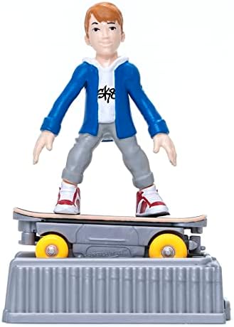 NSI Toys #Boneless Super-Charged Mini Toy Stunt Skateboard com figura de ação de skatista posível