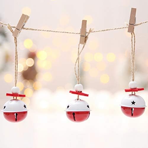 PretyZoom Nativity Decor 6pcs Cute Christmas Vermelho e branco Bell Iron Iron DIY