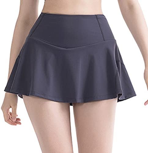 Skorts Saias para mulheres com cintura alta calça fluida 2 em 1 Skorts de golfe Saias de treino com shorts ioga mini -saia