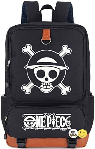 ROFFATIDE Anime One Piece luminoso Backpack Straw Hat Crew Book Bag Saco de laptop