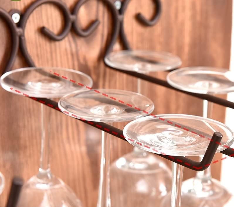 Dyt 2-Rail Wine Glass Rack, 10,2 polegadas de parede de rack de 10 polegadas montado para barra de armário de cozinha, suporte