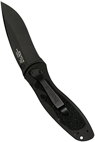 Kershaw Blur Black todos os dias Carry Pocketknife, lâmina de ponto de queda de aço inoxidável de 3,4 polegadas, acabamento em