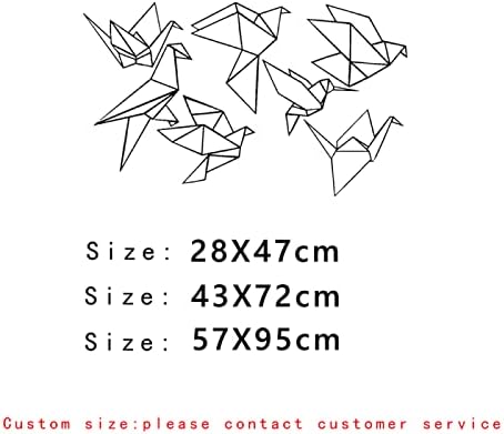 Rtyuihn geométrico de origami parede de pássaro appliques berçário decoração de arte asuka vinil adesivo de decoração de decoração