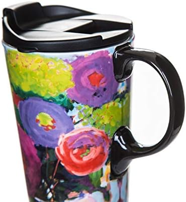 TopArorn Ceramic Travel Caneca com copo de café com tampa com caneca de cerâmica com caixa de combinação, flor