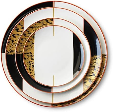 LhllHl Retro Plate Cerâmica Placa Simples Placa de tigela de tabela de mesa Defina o osso da China Placa de jantar Placa de jantar