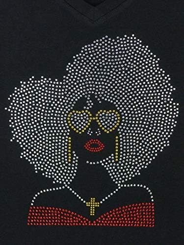 Divadesigns Afro Hair Christian Woman Rhinestone Bling-deco