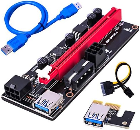 Conectores ver009 6pcs mais recente USB 3.0 PCI -E RISER VER009S Express 1x 4x 8x 16x Extender Riser Card SATA 15pin a 6 pinos Cabo