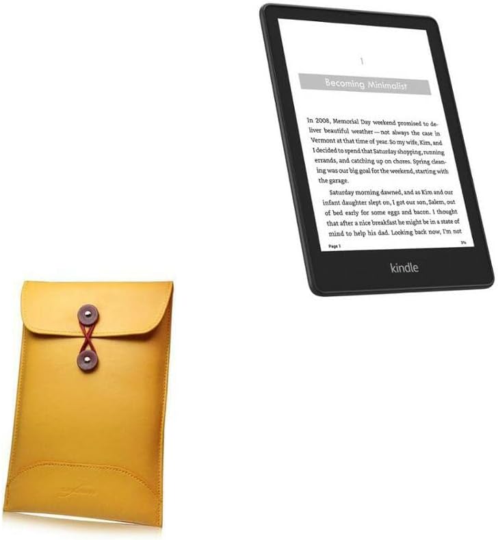 Caixa de onda de caixa para Kindle Paperwhite - Envelope de couro Manila, capa de quadril de estilo de envelope retrô para