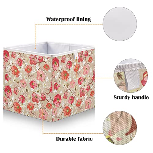 Florals Florals Cubo Bin Bin Bins de armazenamento colapsável cesta de brinquedos à prova d'água para caixas de organizador de