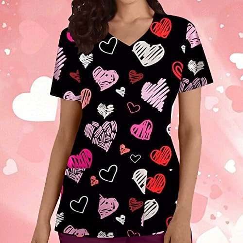 Camisa feminina outono no verão de manga curta 2023 roupas de tendência v colabora gráfica de pescoço camiseta para mulheres com bolsos a9