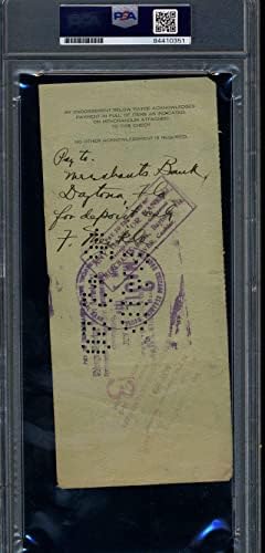 Fred Merkle PSA DNA Cert assinou 1920 Chicago Cubs Payroll Check Autograph