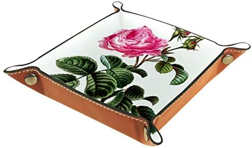 Lyetny Rose Floral Spring Organizer Bandeja Caixa de armazenamento Caddy Bandeja de desktop Alterar Chave da carteira Caixa
