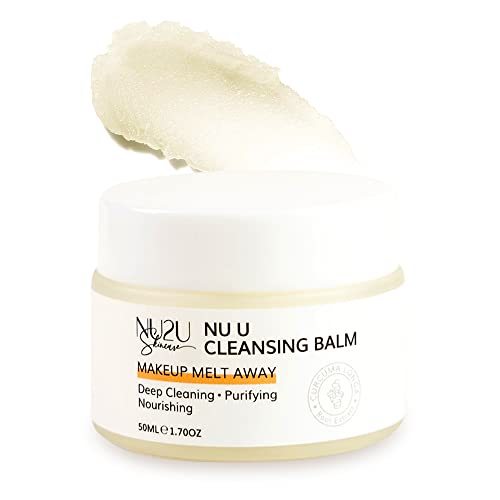 NU2U Skincare Nu U Limping Balm | Limpador facial de removedor de maquiagem | Infundido com vitamina C + açafrão | Para