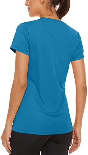 Camisas de manga curta feminina Tacvasen Proteção solar T-shrit upf 50+ Quick seco seco ao ar livre Tops de ginástica
