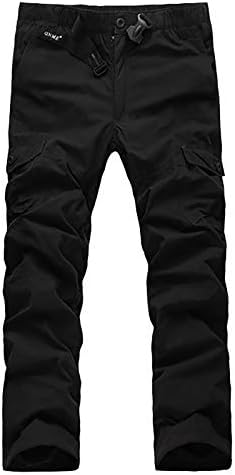 Calças de vários bolsos do hoyomi masculino de cargo ao ar livre calça tática de calça tática de calças retas, calças