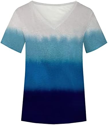 Camiseta da blusa para senhoras de verão outono de manga curta v algodão gráfico de algodão listrado tshirt ib ib