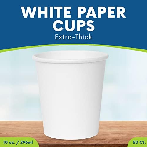 Bestyty 10 oz de xícaras de café - xícaras de papel [50 pacote] para bebidas quentes e frias - xícaras quentes adequadas