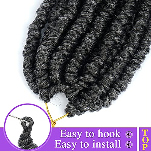 Fayasu Spring Senegalesa Torção Crochet As tranças enrolam a extremidade de 12 polegadas Torcer sintético Cabelo cinza