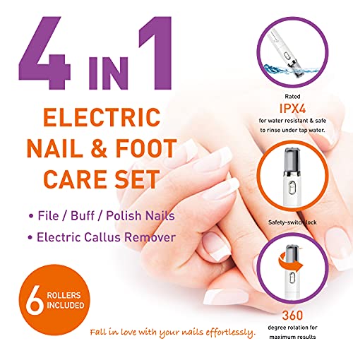 Harmony Electric Buffer de unhas e kit de brilho para unhas naturais: Manicure Pedicure Tools with Callus Remover Feot Care, Melhor